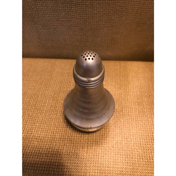 Vintage Aluminum and Clear Glass Pepper Shaker, Mid-Century Light Bulb Style - Picture 1 of 4
